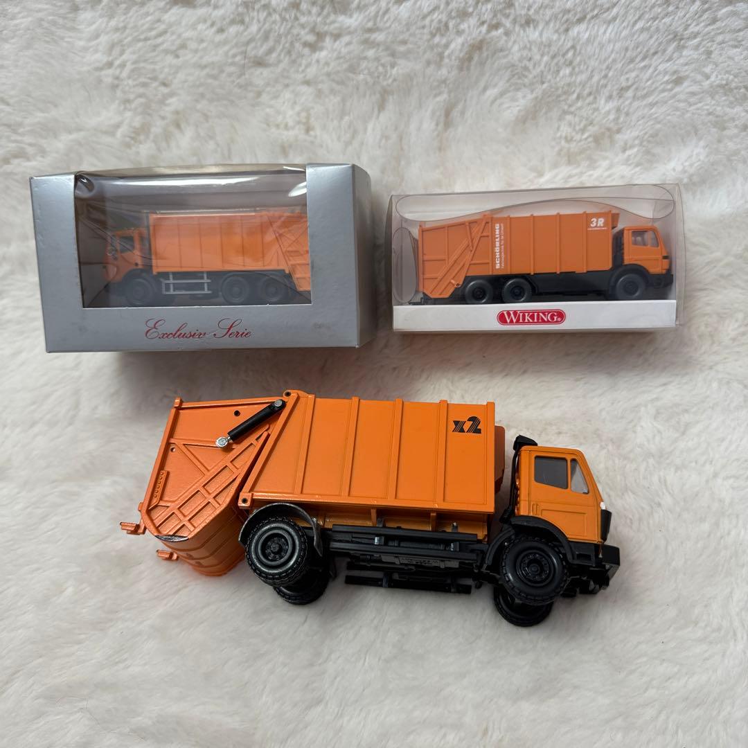 ドイツherpa miniatur社メルセデスベンツ ごみ収集車 ミニカーセット