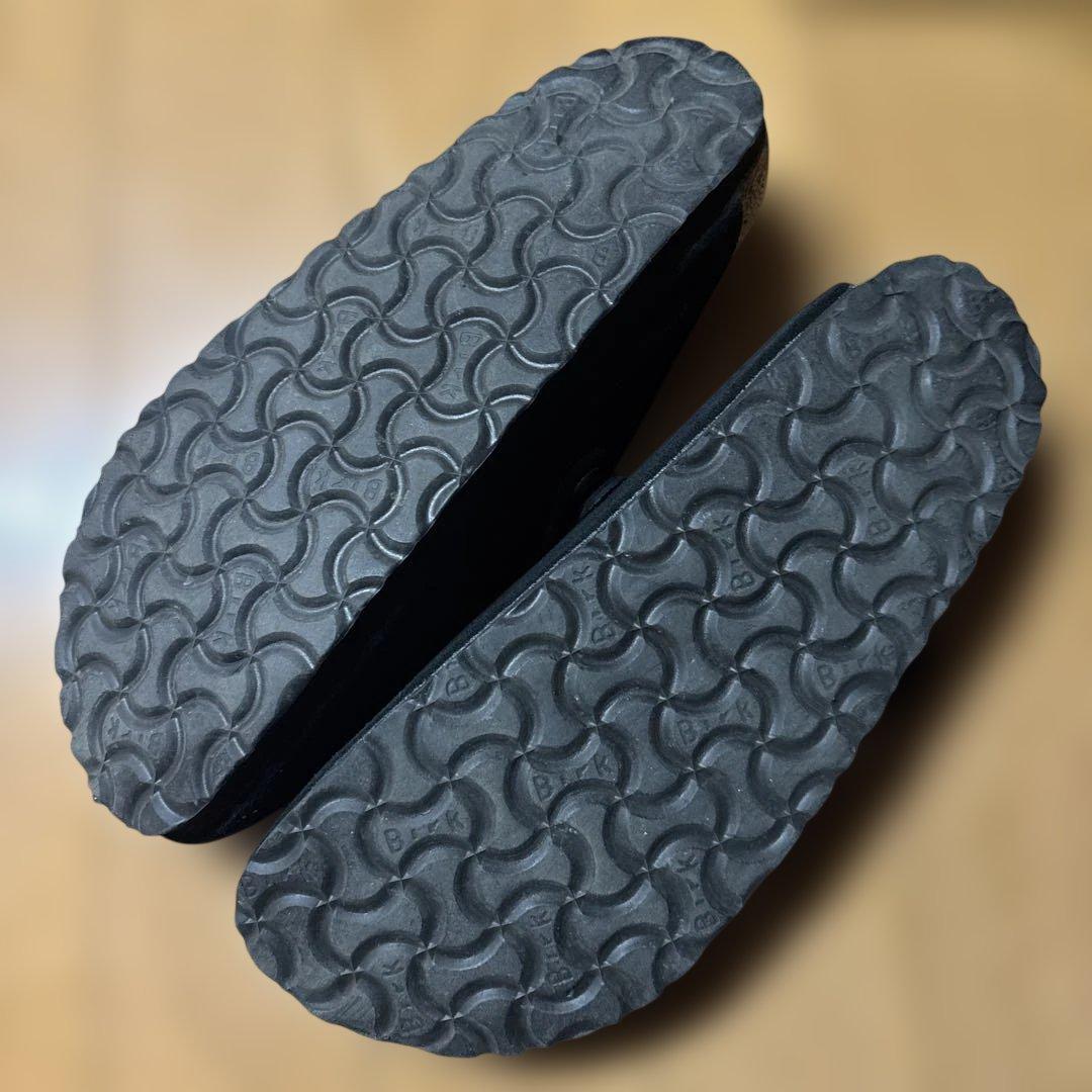 美品！ビルケンシュトック ボストン ブラック 38 24.5 スエード