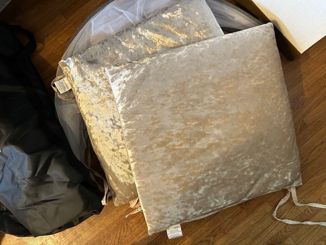 HZDMJベビーベッド添い寝折りたたみ ハイローベッドグレー　シーツ付き