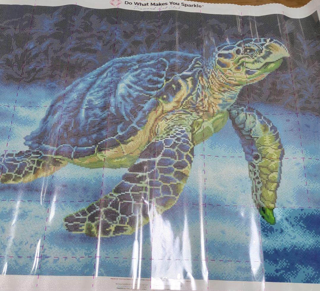 Diamond Art Club Smiling Sea Turtle 作成途中