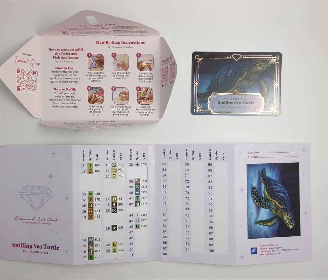 Diamond Art Club Smiling Sea Turtle 作成途中
