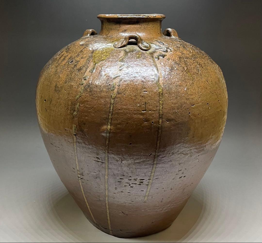古丹波　三耳壺　大壺　35cm p5633