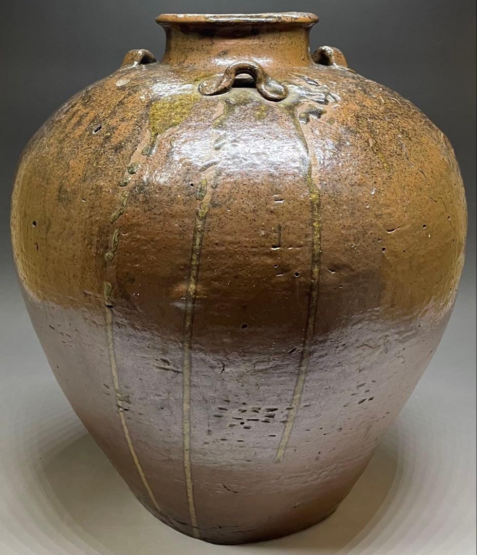 古丹波　三耳壺　大壺　35cm p5633