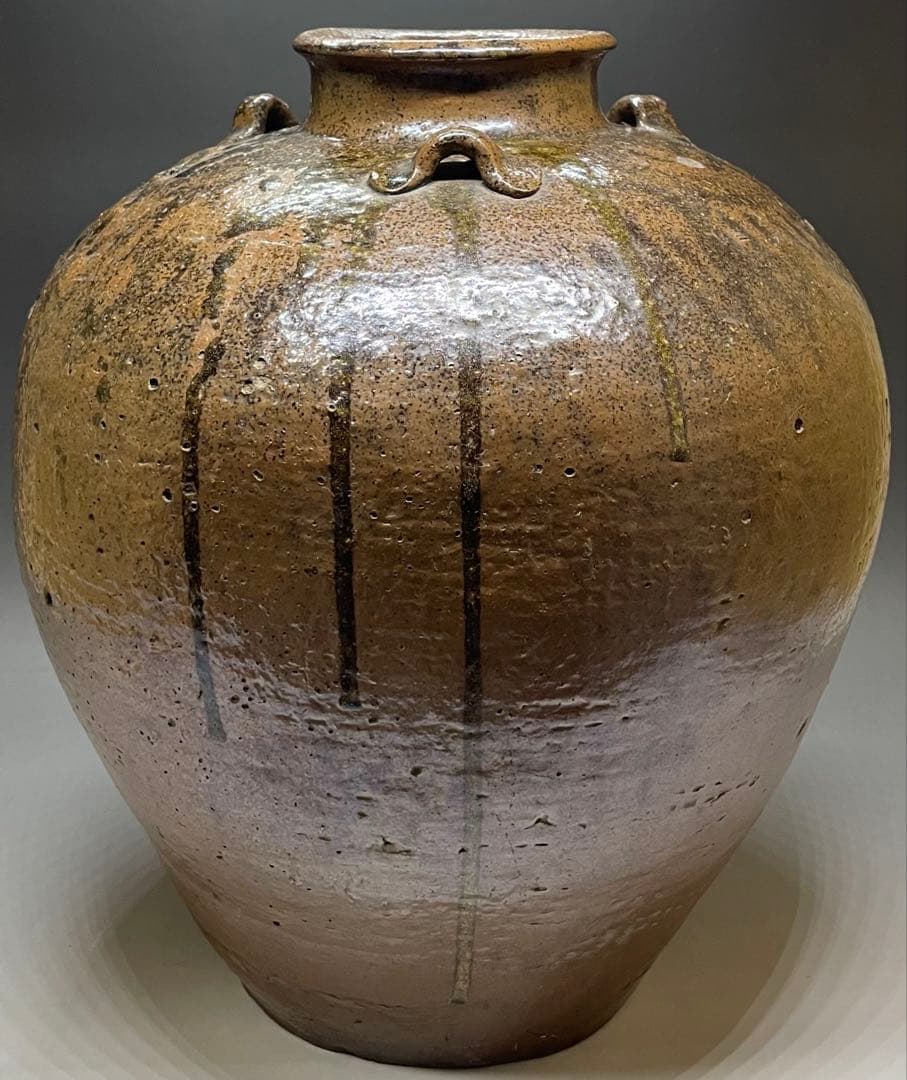 古丹波　三耳壺　大壺　35cm p5633