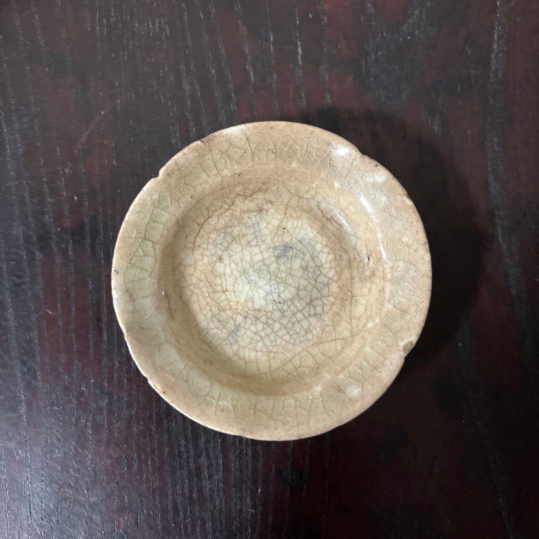 灰釉小皿　5点　豆皿　美濃瀬戸　酒盃　骨董　アンティーク　古道具　古民具　李朝