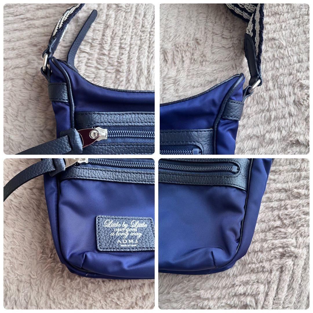 極美品ADMJ クロスボディバッグ 斜め掛け可 ネイビー