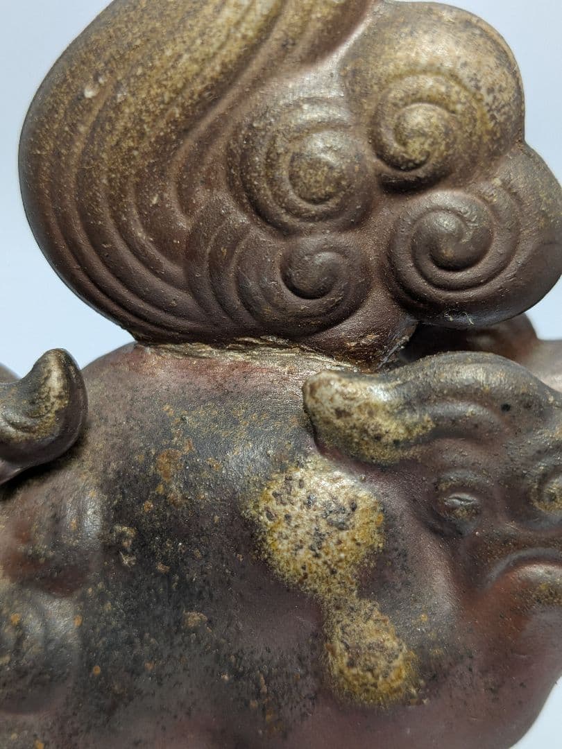 陶正園 備前焼 獅子置物 跳獅子 玉乗り獅子 縁起物 インテリア 魔除け 厄除け