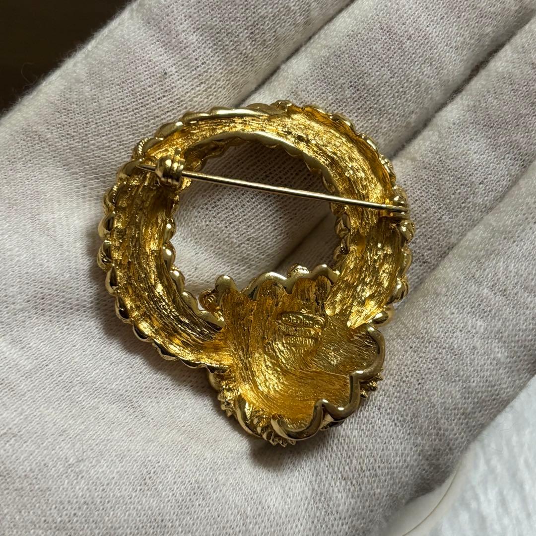 ［未使用級］DIOR ロープ　ラインストーン　ツイスト　ブローチ　ドイツ製