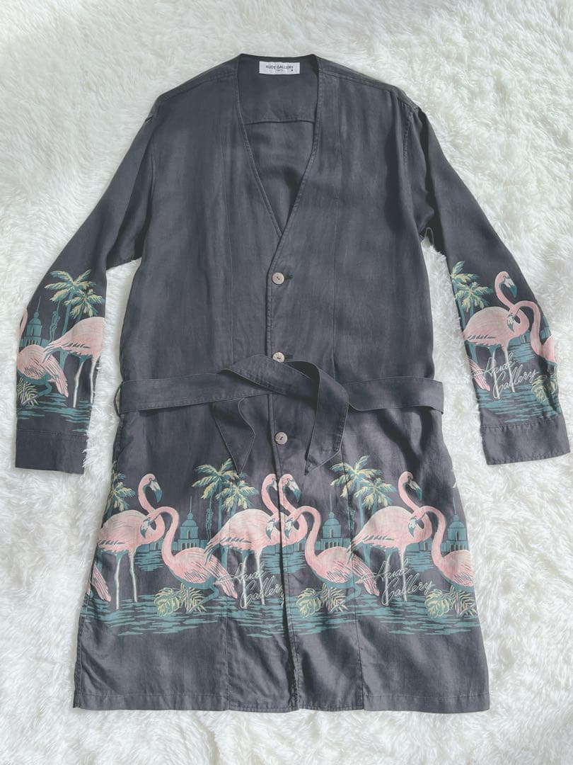 さささRUDE GALLERY フラミンゴ柄 ローブ/ガウン　チバユウスケ