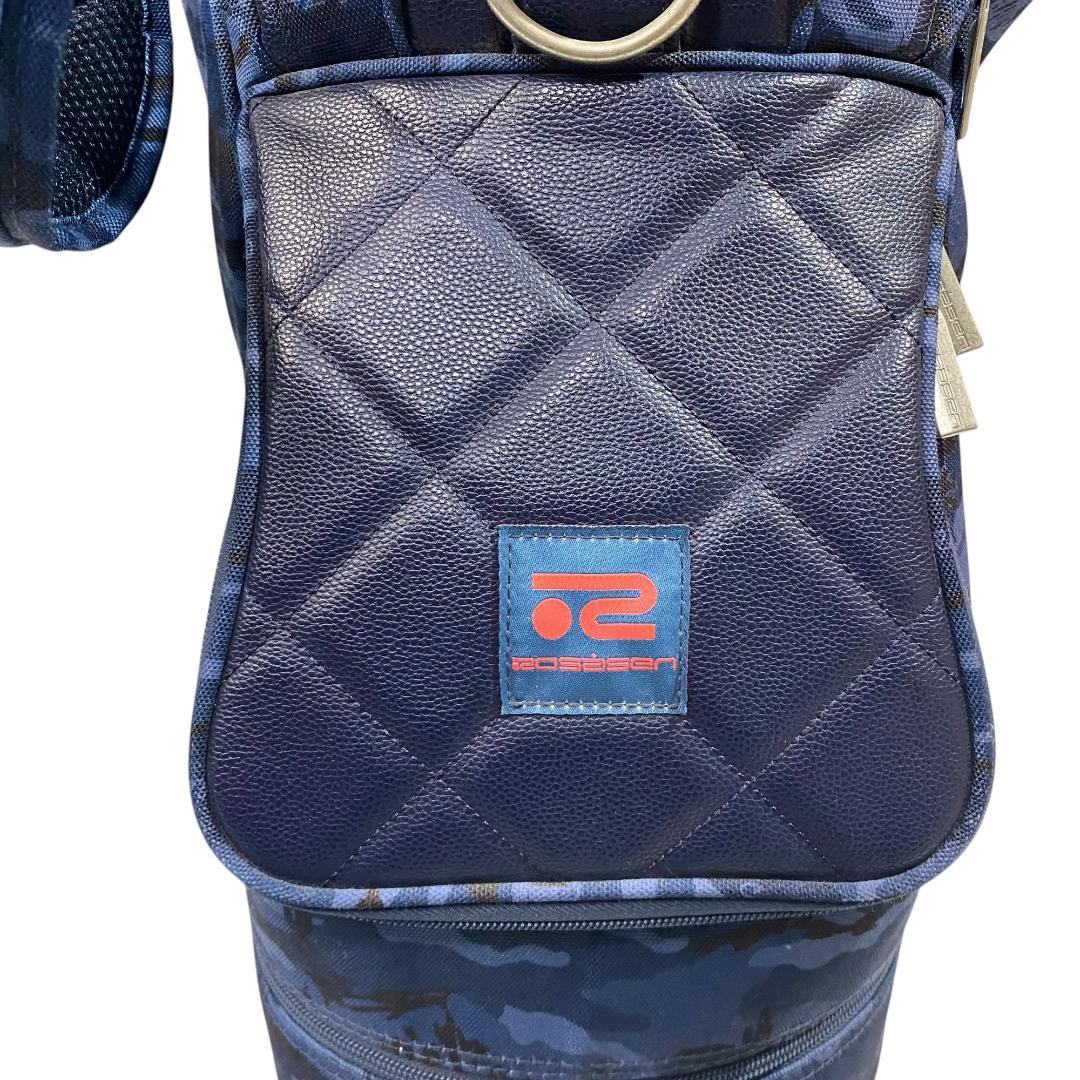 Rosasen ロサーセン キャディバッグ ネイビー 総柄 ゴルフ 9型 5分割