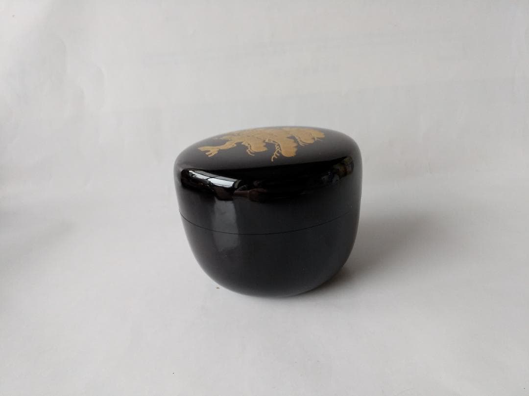 土居義峰 作 瑞松蒔絵 平棗 共箱 漆器 漆芸 抹茶 茶道具 棗 新品 未使用品