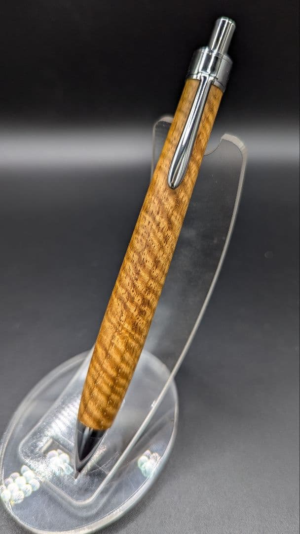 445ペン工房翌檜　極上　花梨　マイクロカーリー　虎杢　木軸シャーペン