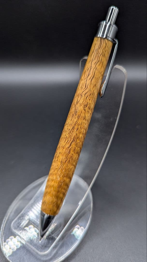 445ペン工房翌檜　極上　花梨　マイクロカーリー　虎杢　木軸シャーペン