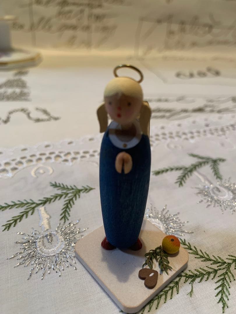 ドイツ木製人形　美品レアなギュンターライヒェル社のお祈りする天使の女の子可愛い！