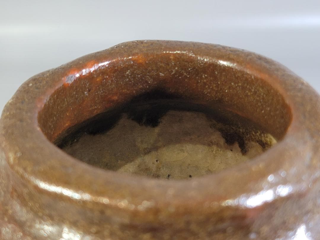 茶道具 初代 小川長楽作 瓢花生 二代識箱 美品 DT418