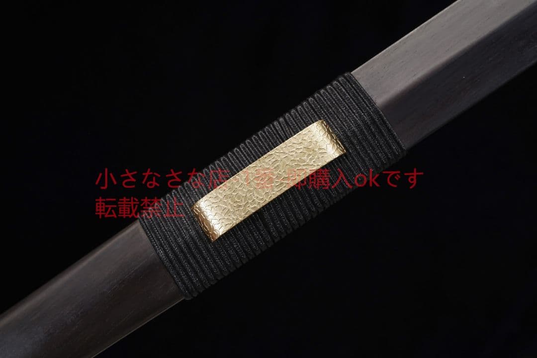 素装精品漢剣黒白檀鳳尾紋  古兵器 武具 刀装具 日本刀 模造刀 居合刀