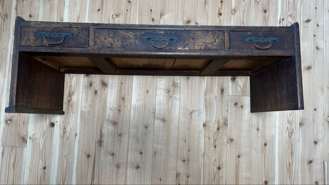 木製　文机　昭和レトロ　アンティーク　ビンテージ　古道具　引き出し付き