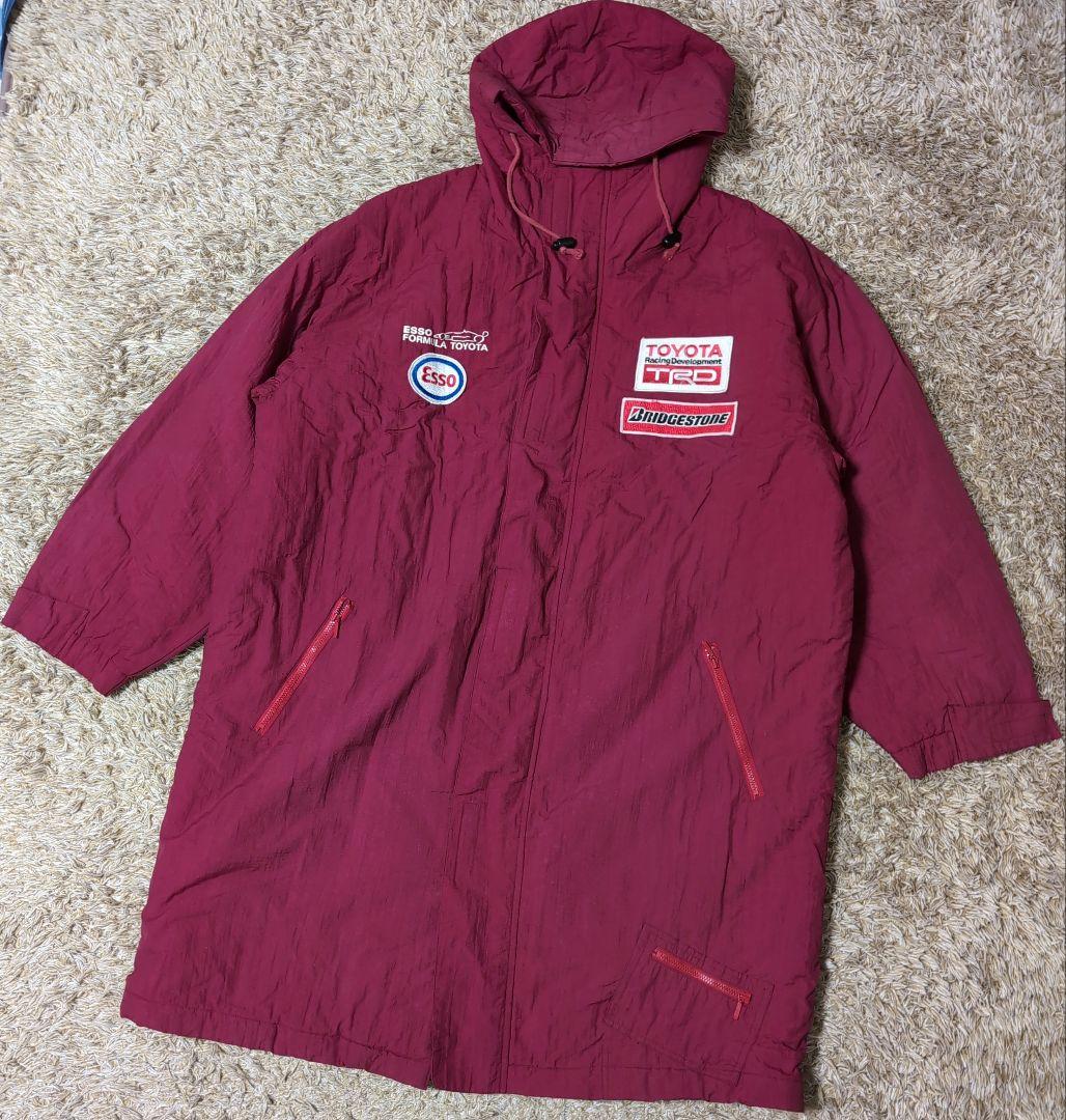 TRD TOYOTA ブリジストンロングベンチコート バーガンディ L