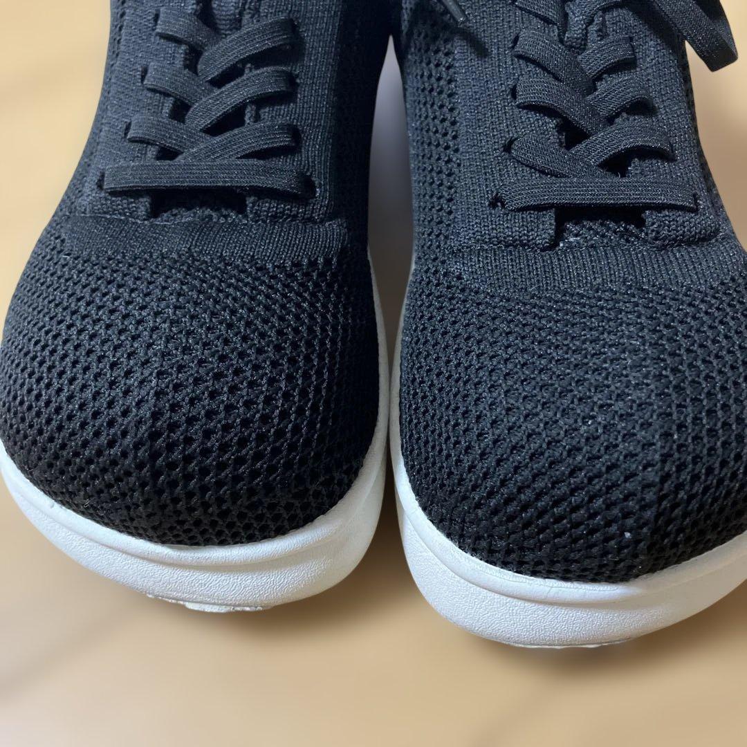 ラクバキ ソフトスニーカーライト ワイド ブラック/ホワイト S