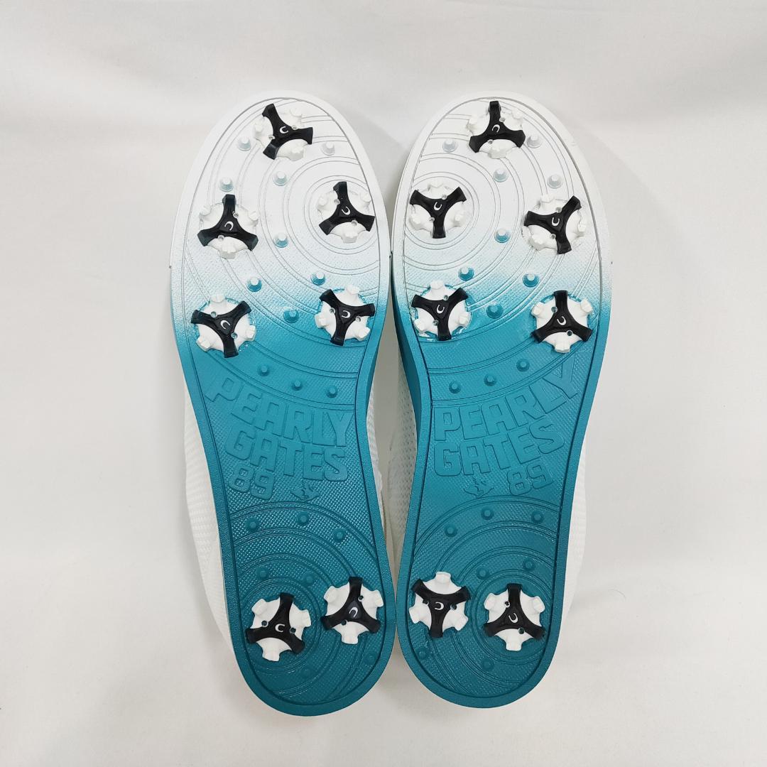 ○★新品未使用 パーリーゲイツ アンダイドニットゴルフシューズ ホワイト25cm