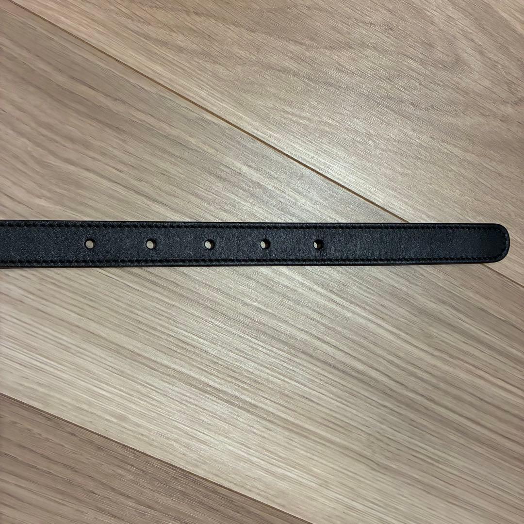 GUCCI ブラックレザーベルト ダブルGバックル　レディース　グッチ