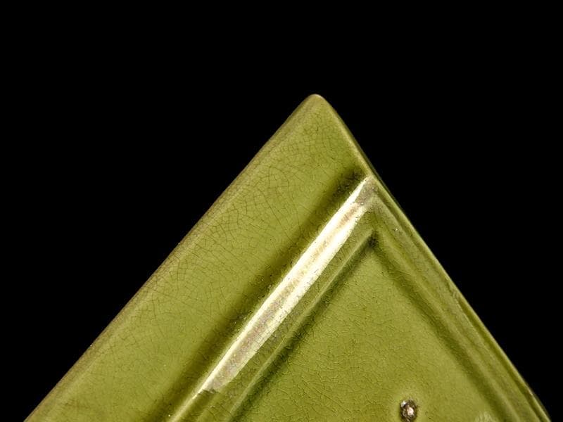 珉平焼　淡路焼　蔦図に網代の図　手塩皿　角皿　２枚　C386 AS-CIh