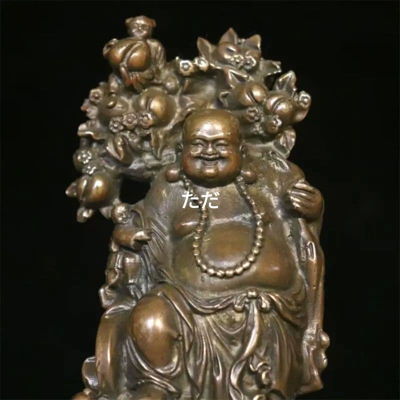 仏教美術品 五子弥勒仏 大腹笑仏 応接間 仏堂 卓上 置物 銅製品 工芸品