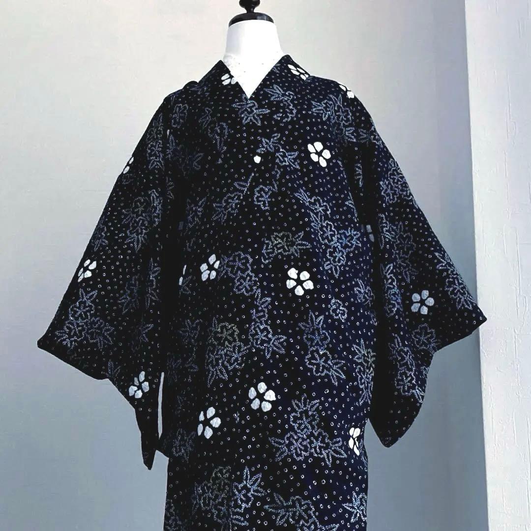 浦島太郎 やまと誂　有松絞り浴衣　手縫い　上質　No.2-w-18