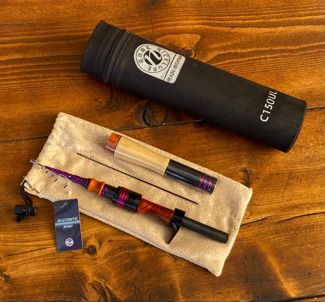 トラウトロッド　テレスコロッド　ウッドグリップ　コンパクトロッド