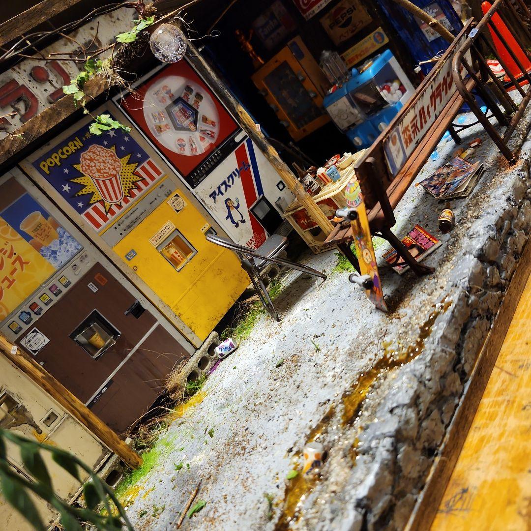 1/12 昭和　レトロ　自販機　ホーロー看板　ジオラマ