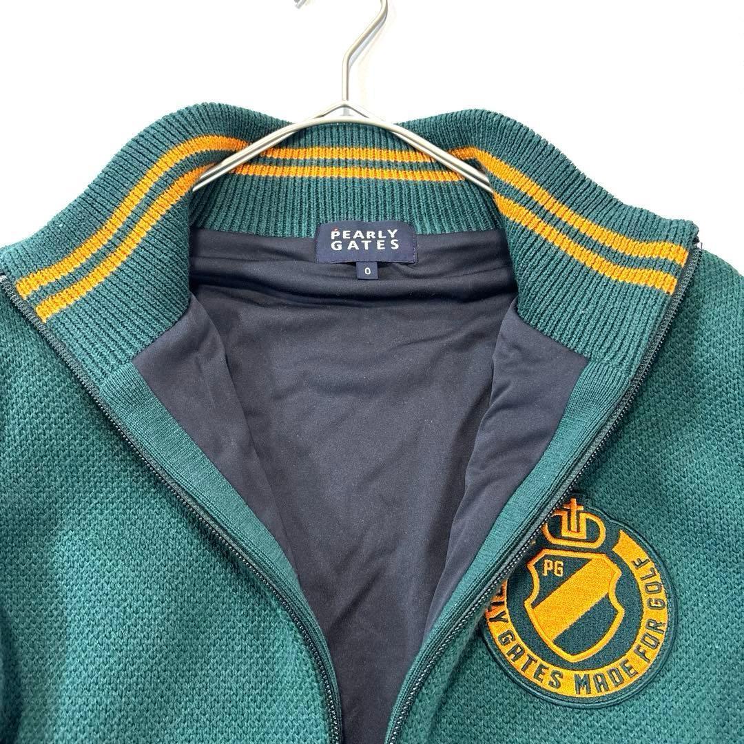 パーリーゲイツ　0/S ドライバーズニット　ブルゾン　グリーン　ダブルジップ