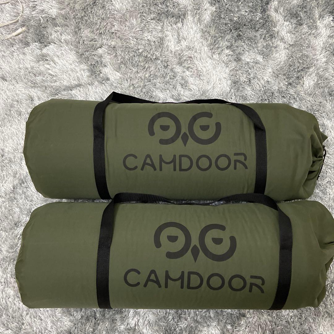 CAMDOORインフレーターマット　キャンプ　車中泊　オリーブ　カーキ