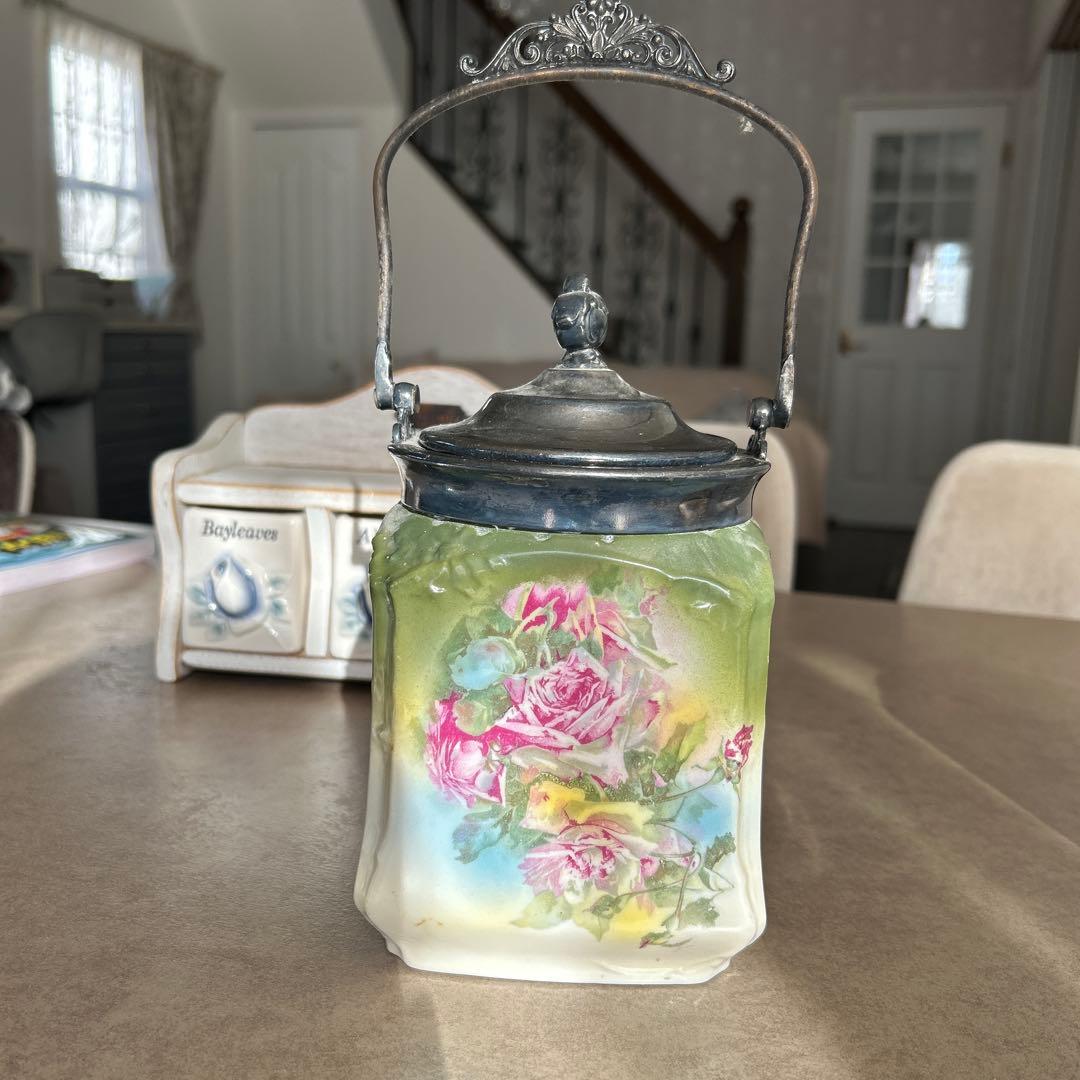 アンティーク　ビスケットバレル