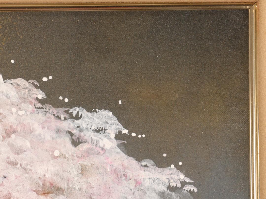 【真作】　立川広己 「 夫婦桜 」　F4号　油彩　直筆サイン　一枚の繪