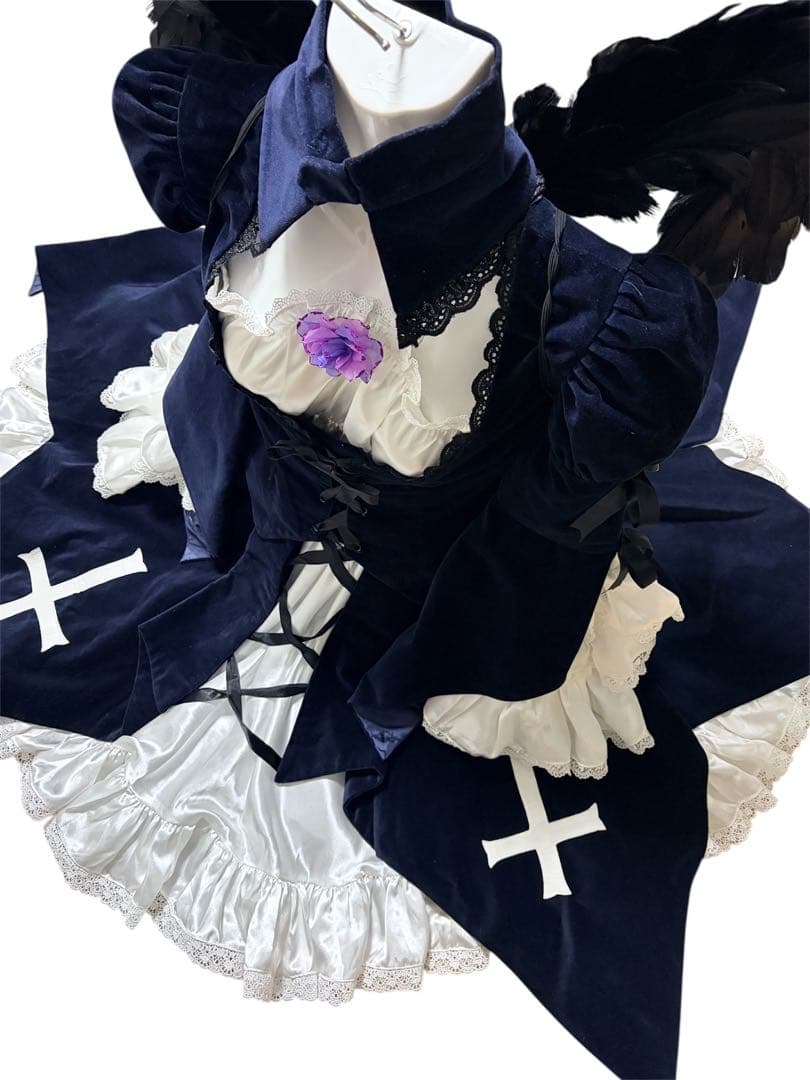 水銀燈 M コスプレ ローゼンメイデン 黒い翼＋ワイヤーパニエ＋ソックス付き