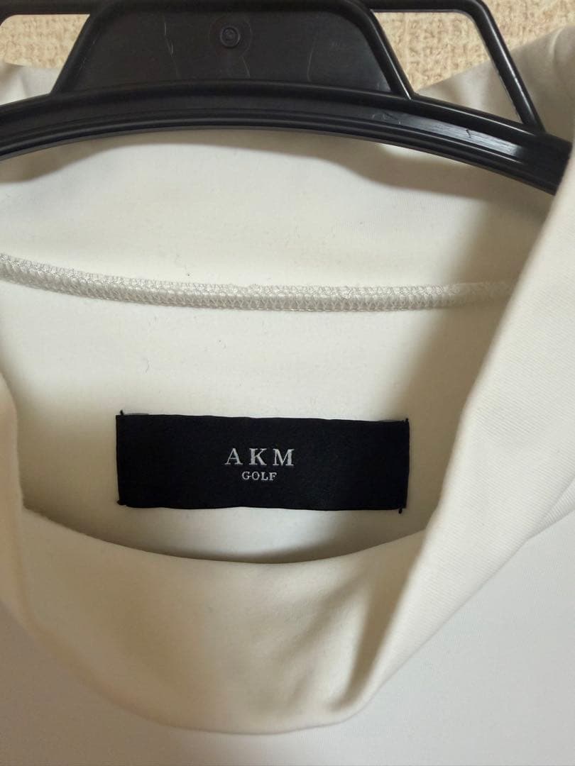 AKM ゴルフ モックネックシャツ 白/黒 2枚組　メンズL