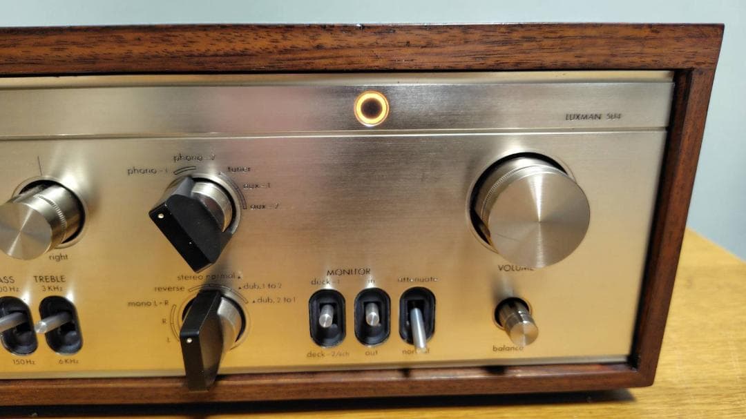 プリメインアンプ LUXMAN L-504 真空管アンプ ウッド仕上げ