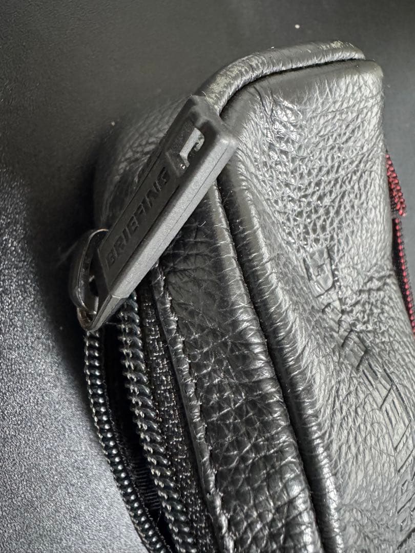 美品 BRIEFING BALL POUCH LE ゴルフ ボールポーチ レザー