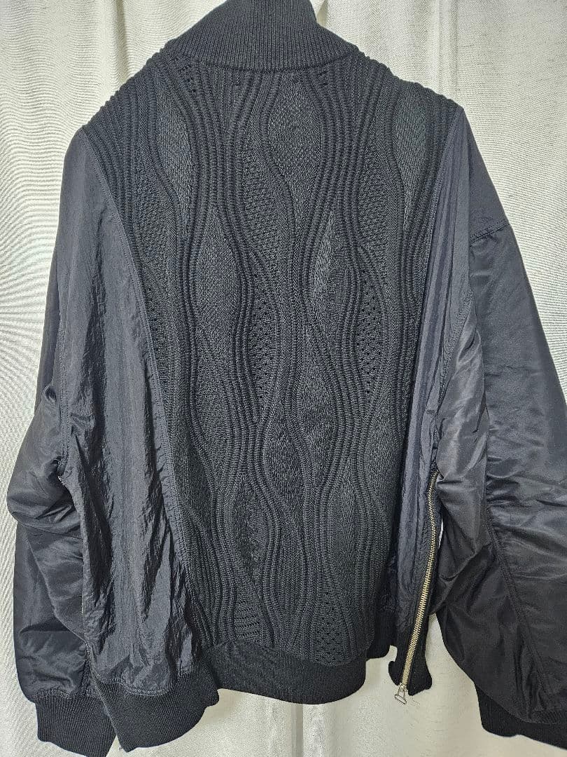 【完売品】異素材ドッキングプライムオーバーハーフジッププルオーバー