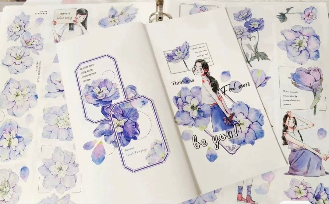 ⭐️SALE⭐️KAIXUN《大花飞燕草》海外マスキングテープ　マステ 【1795】