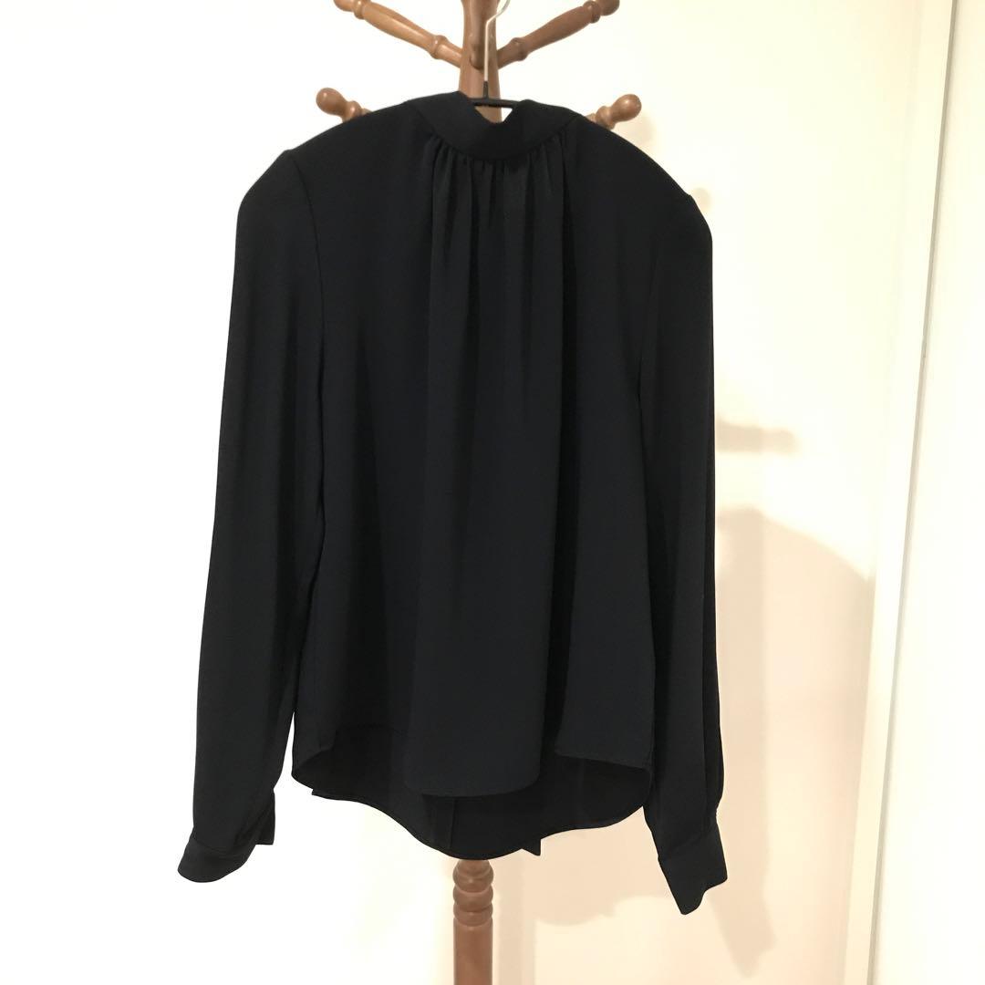 未使用　セレモニー　バック　リボン　ブラウス　ソージュ　ネイビー