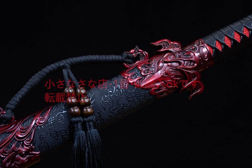 蒼鸞烈炎刺繍春刀-高性能マンガン鋼   武具 刀装具 日本刀 模造刀 居合刀