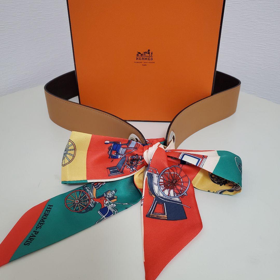 HERMES スカーフレザーベルト　未使用　超美品