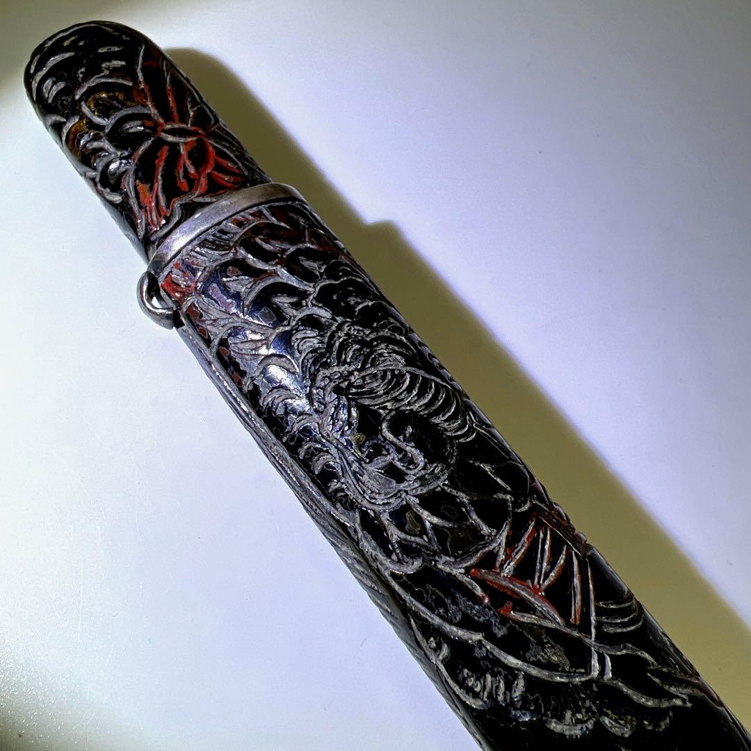 江戸時代　堆黒煙管筒　46g 東Y8-0123☆2F