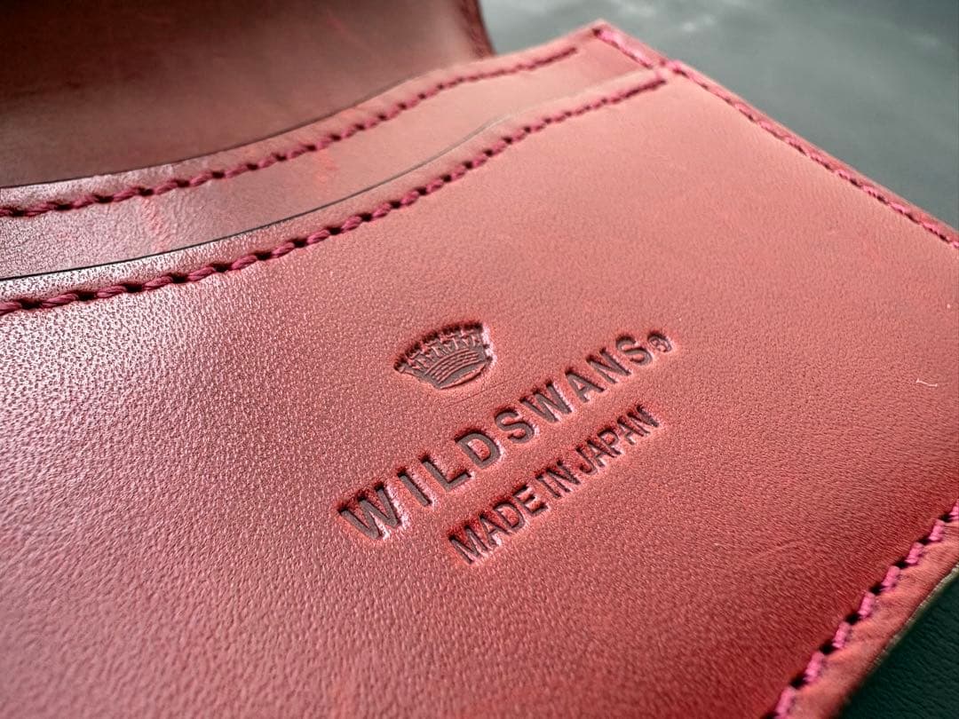 ジェネラル ワイルドスワンズ　 サドルプルアップ　チョコ　バーガンディ　名刺入れ