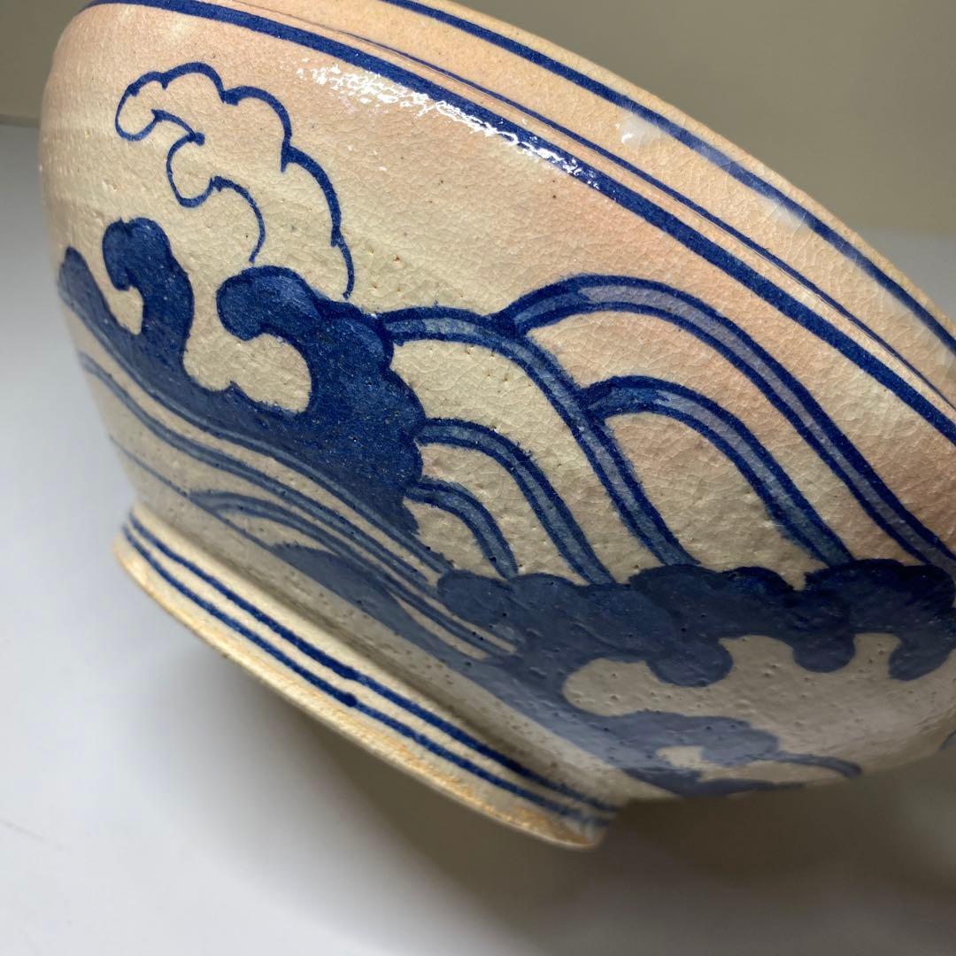 【茶道具】桃山窯　染付桜川水指（共箱）