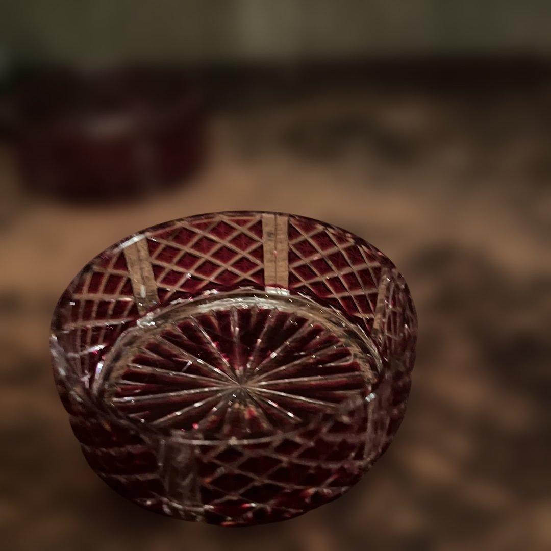 年初お値下げ　伝匠　薩摩切子　三段重　赤　（秀逸品）