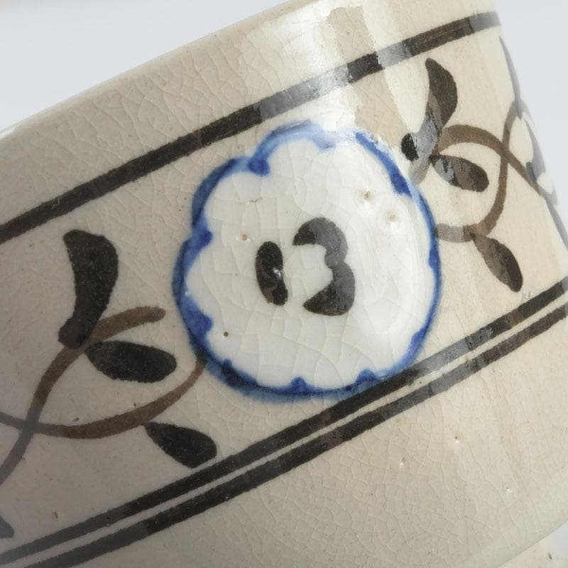 和食器　茶懐石　粟田焼　染付　仁清写菊唐草文　向付　十客　時代箱　V　9296