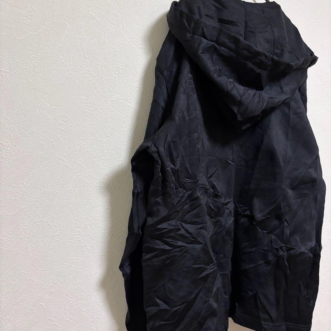 希少　パーカー　ウォームアップウェア ハーフジップ　海外古着【M】ブラック