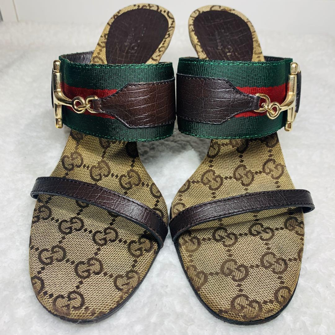 ⭐️ レア　Gucci モノグラム ハイヒールミュール　36（23cm）